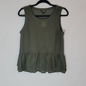 A.N.A Green Peplum Top Size Small NWT